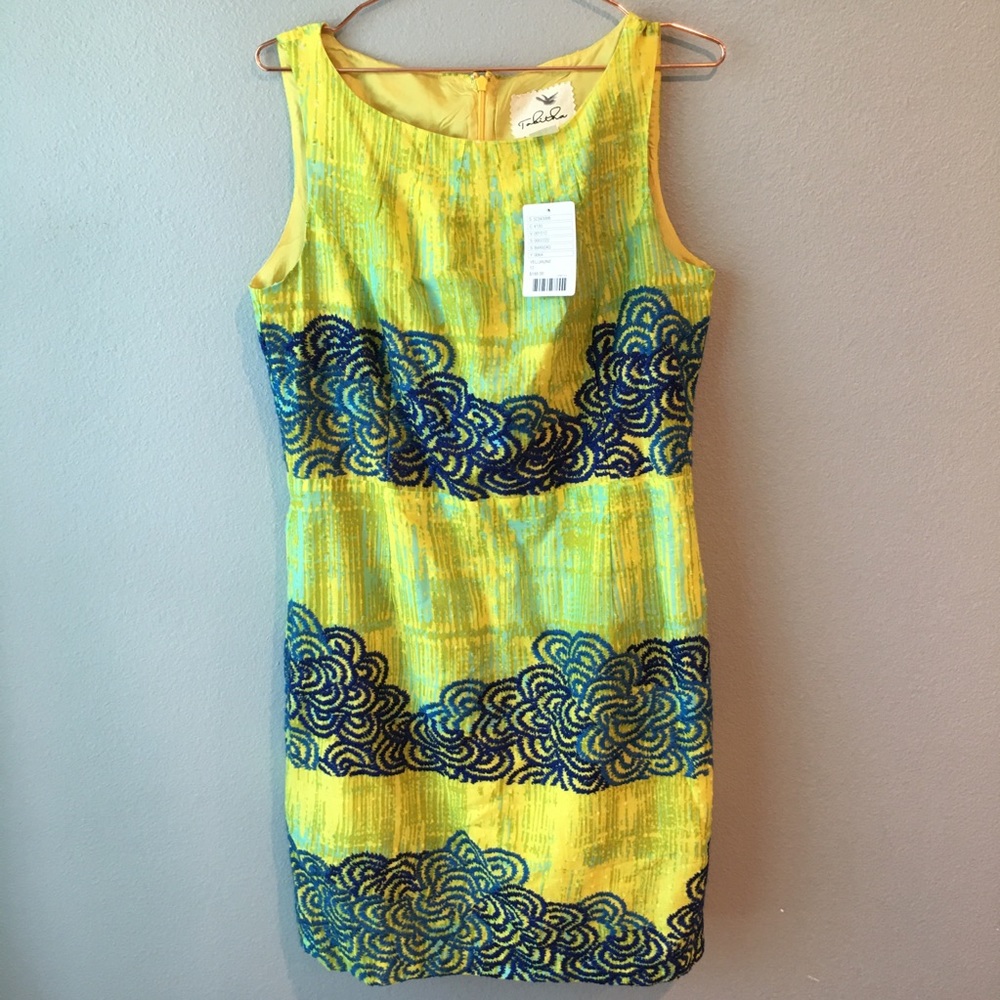 NWT Anthropologie Azure Scroll dress Tabitha sz 12